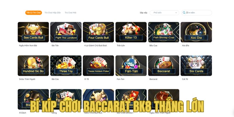 Mẹo chơi tham gia game bài Baccarat tại BK8