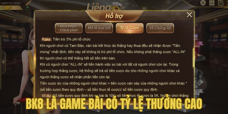 Ưu điểm nổi bật của game bài Liêng tại nhà cái BK8